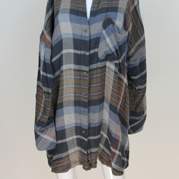 free people year round plaid button down shirt - Picture 6 of 7
